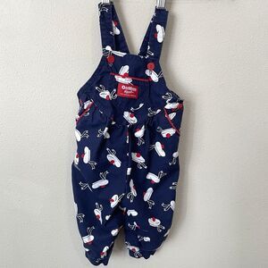 Vintage Oshkosh B'Gosh Beret Hat Baby Overalls Made USA Size 12 Months Vestbak